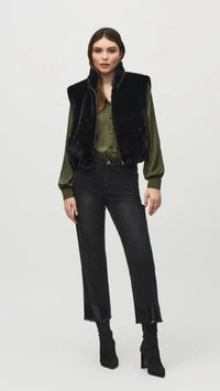 Joseph Ribkoff Faux Fur Sleeveless Cropped Vest (Sale)