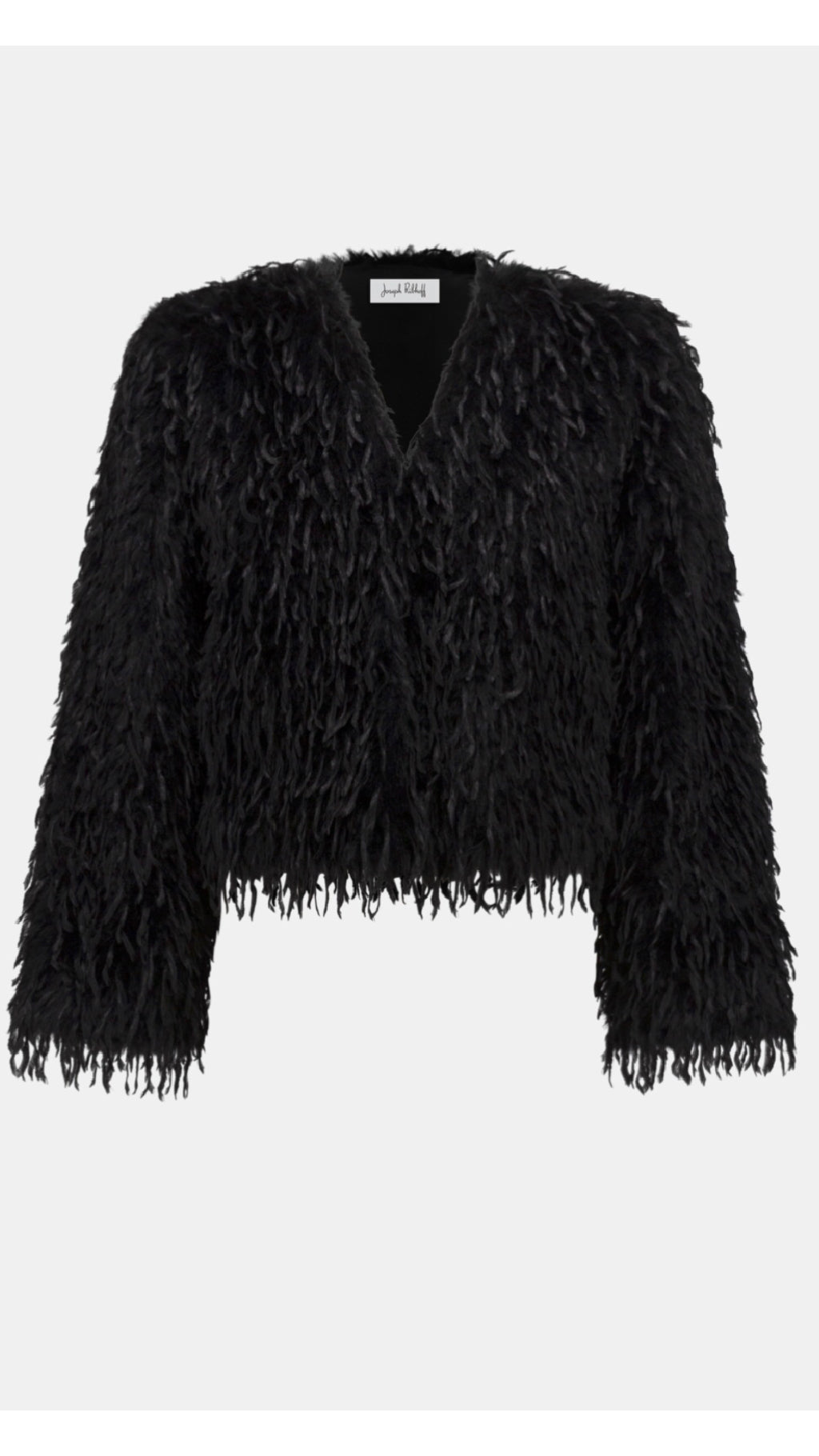 Joseph Ribkoff Faux Fur Collarless Boxy Jacket