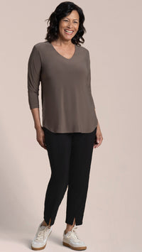 Go To Soft V-Neck Top, 3/4 Sleeves
