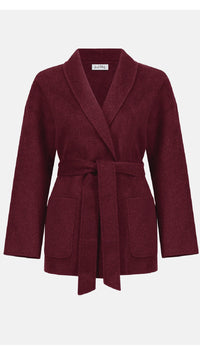 Joseph Ribkoff Wool Blend Belted Coat with Shawl Collar