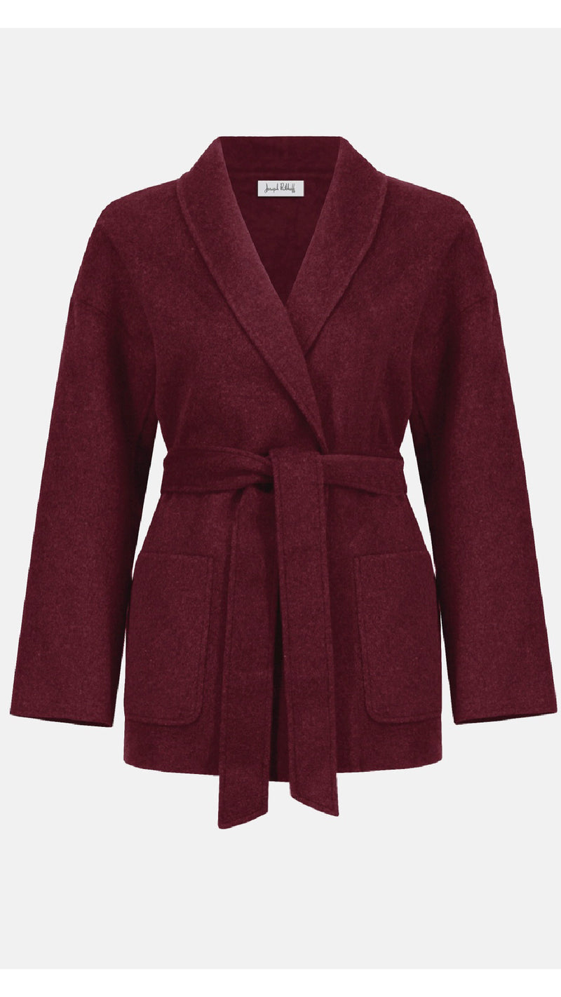 Joseph Ribkoff Wool Blend Belted Coat with Shawl Collar