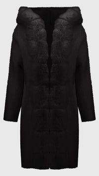 Joseph Ribkoff Sweater Knit And Faux Fur Hooded Coat (Sale)