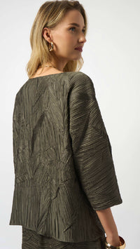Joseph Ribkoff Pleated Satin Boxy Top