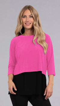 Go To Cropped T, 3/4 Sleeve-Solids