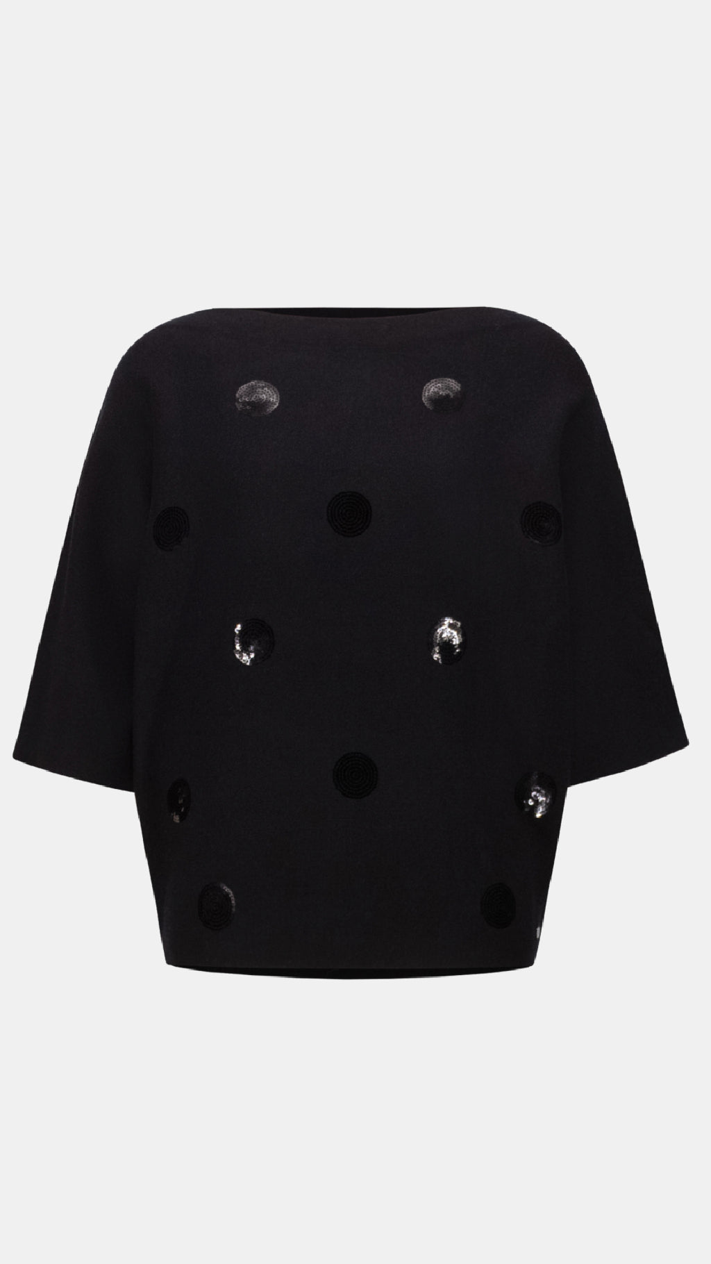 Joseph Ribkoff Brushed Viscose And Nylon Boxy Embroidered Sweater