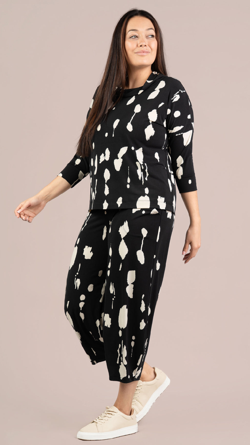 Narrow Lantern Pant-Cashew Splatter