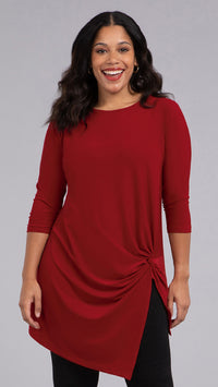 Side Twist Tunic, 3/4 Sleeve (Sale)