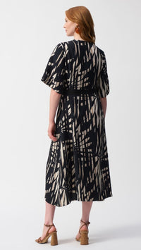 Joseph Ribkoff Woven Tropical Print A-Line Dress