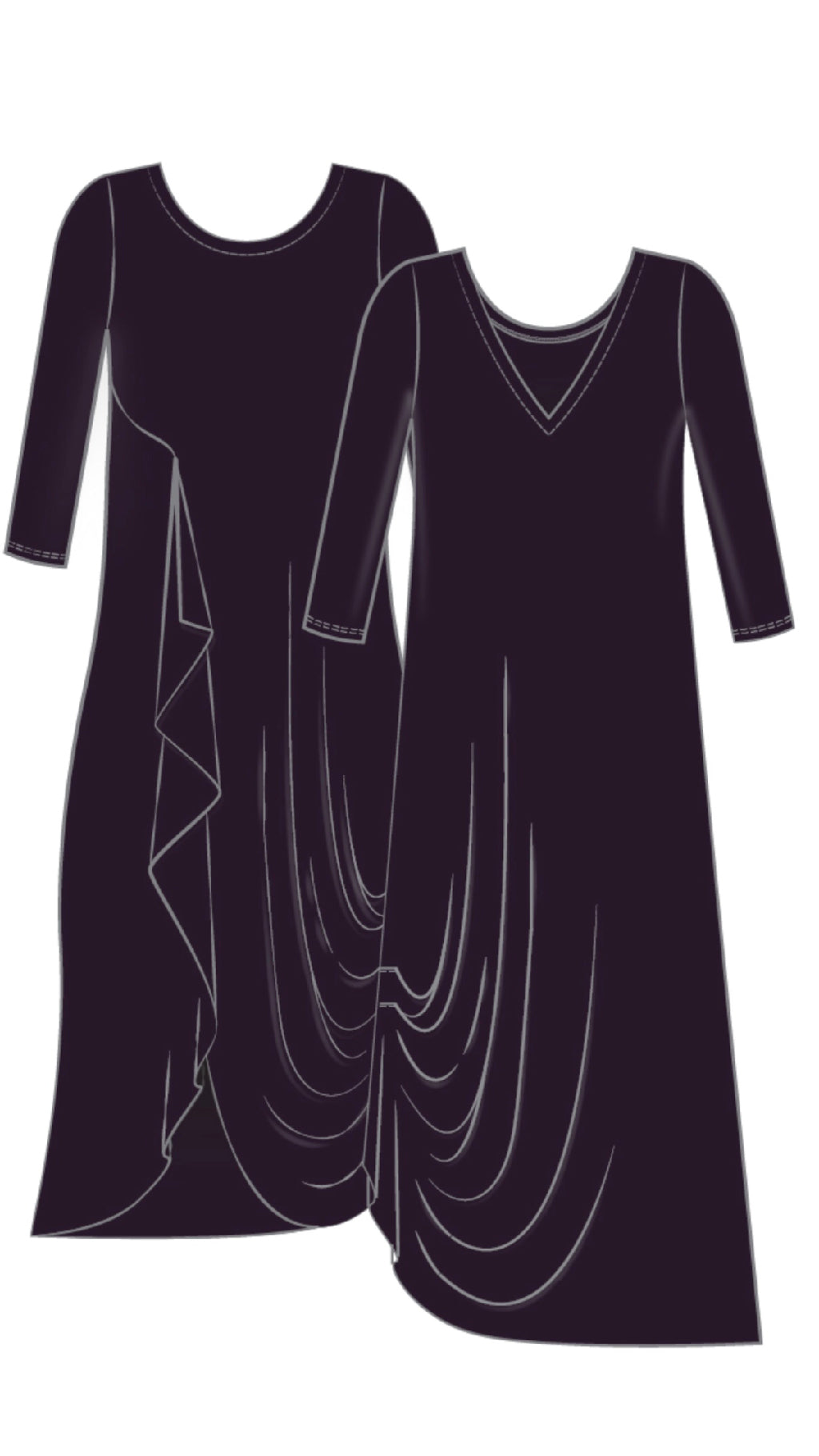 Drama Dress, 3/4 sleeve
