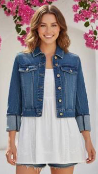 Bracelet Length High Cuff Trucker Jacket-West Ways