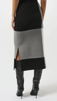 Joseph Ribkoff Jacquard Sweater Colour Blocked Skirt and Pullover Set