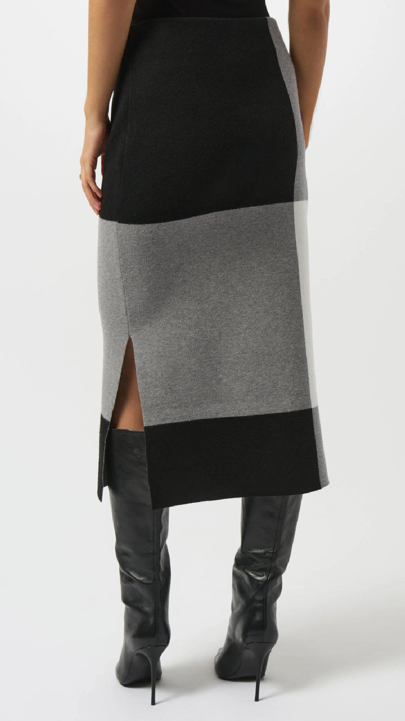 Joseph Ribkoff Jacquard Sweater Colour Blocked Skirt and Pullover Set