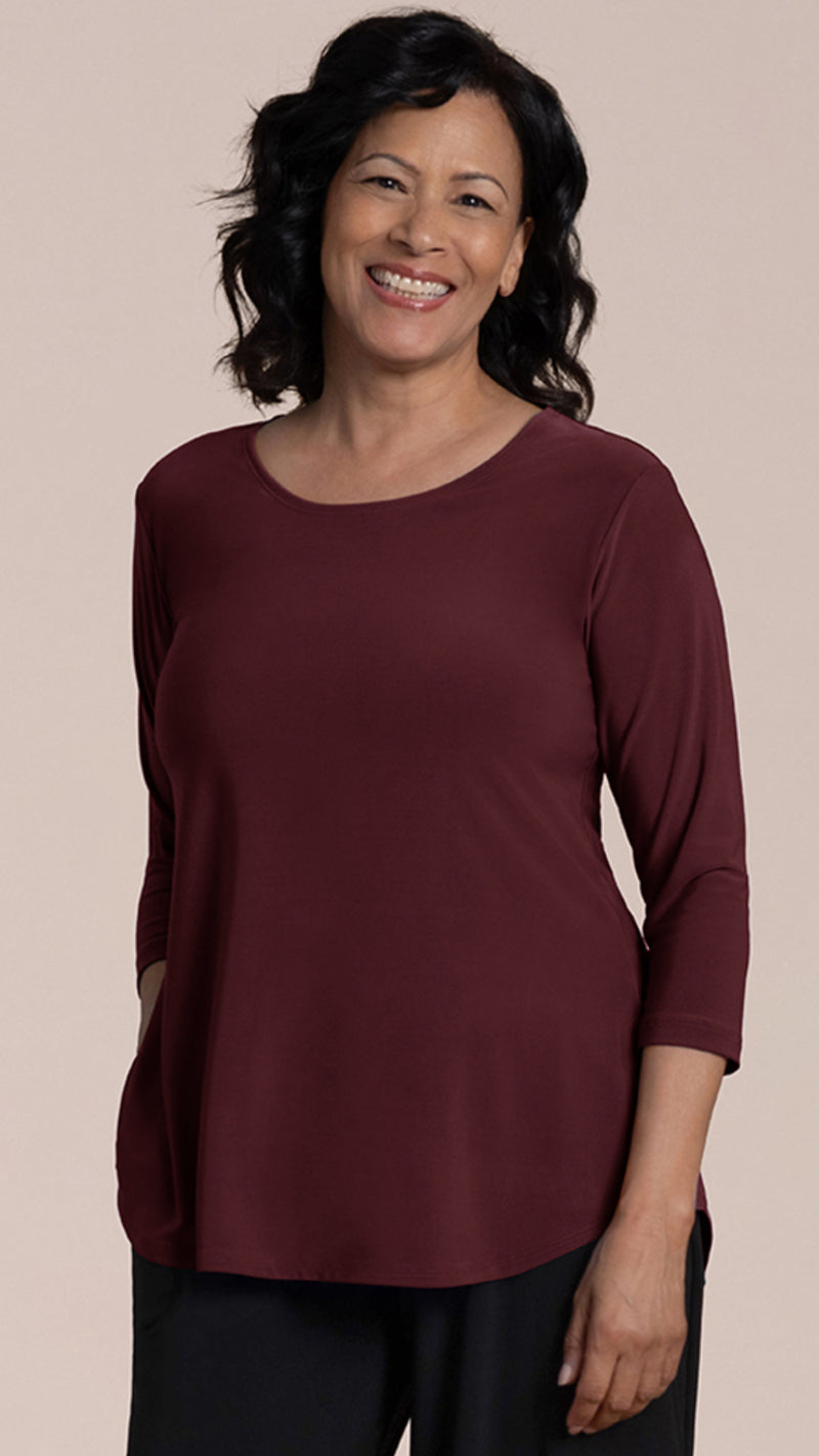 Go To Classic T-Relax, 3/4 Sleeve-Solid Colours