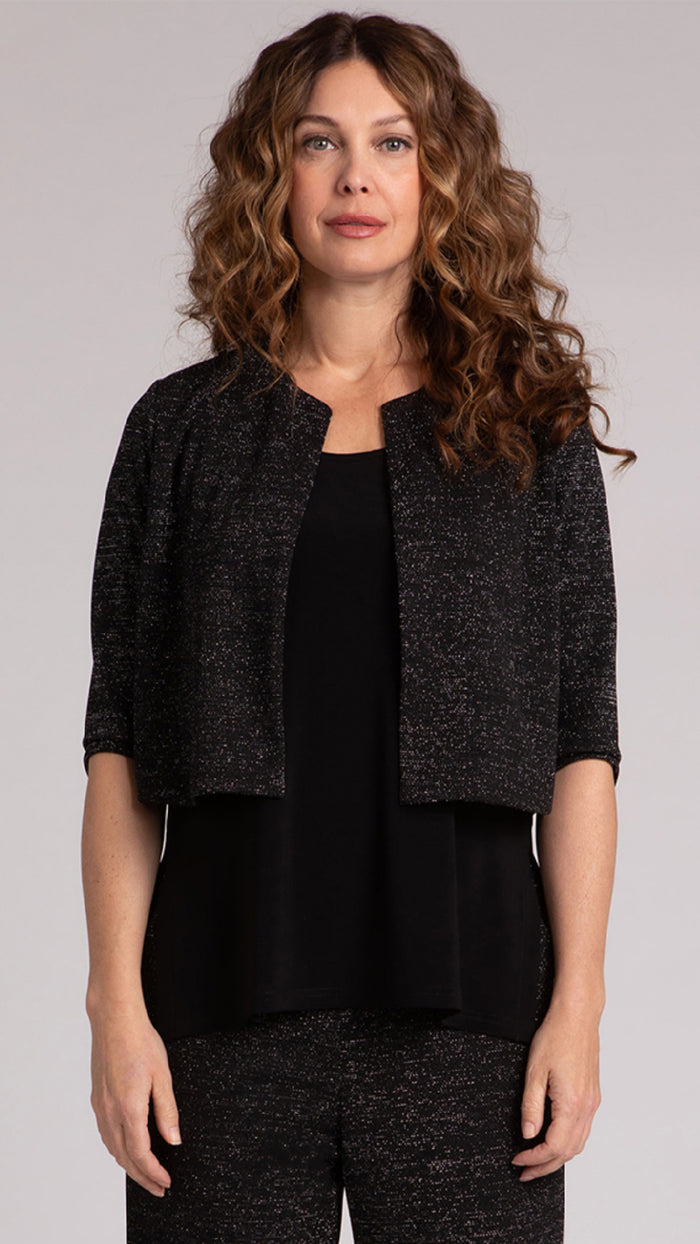 Classic Bolero Cardigan, Metallic Pique (Sale)