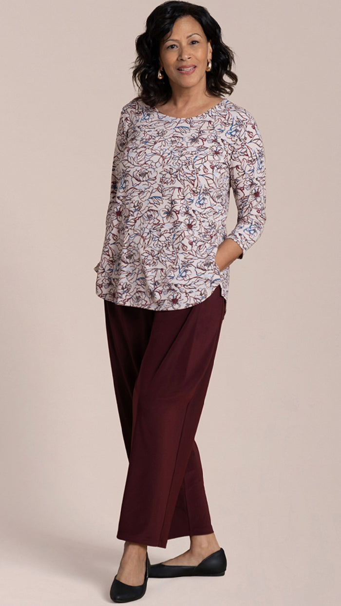 Go to Classic T Relax, 3/4 Sleeves-Print Painted Blooms