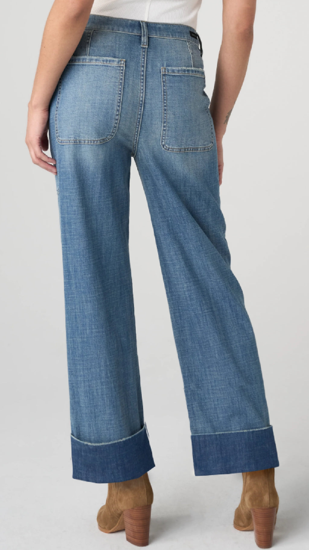 High Rise Relaxed Straight W/Utility Pockets-Dusk Breeze
