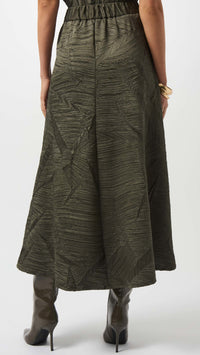 Joseph Ribkoff Pleated Satin Long Flared Skirt