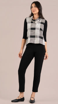 Cloud Top It Up Smock-Ecru Plaid