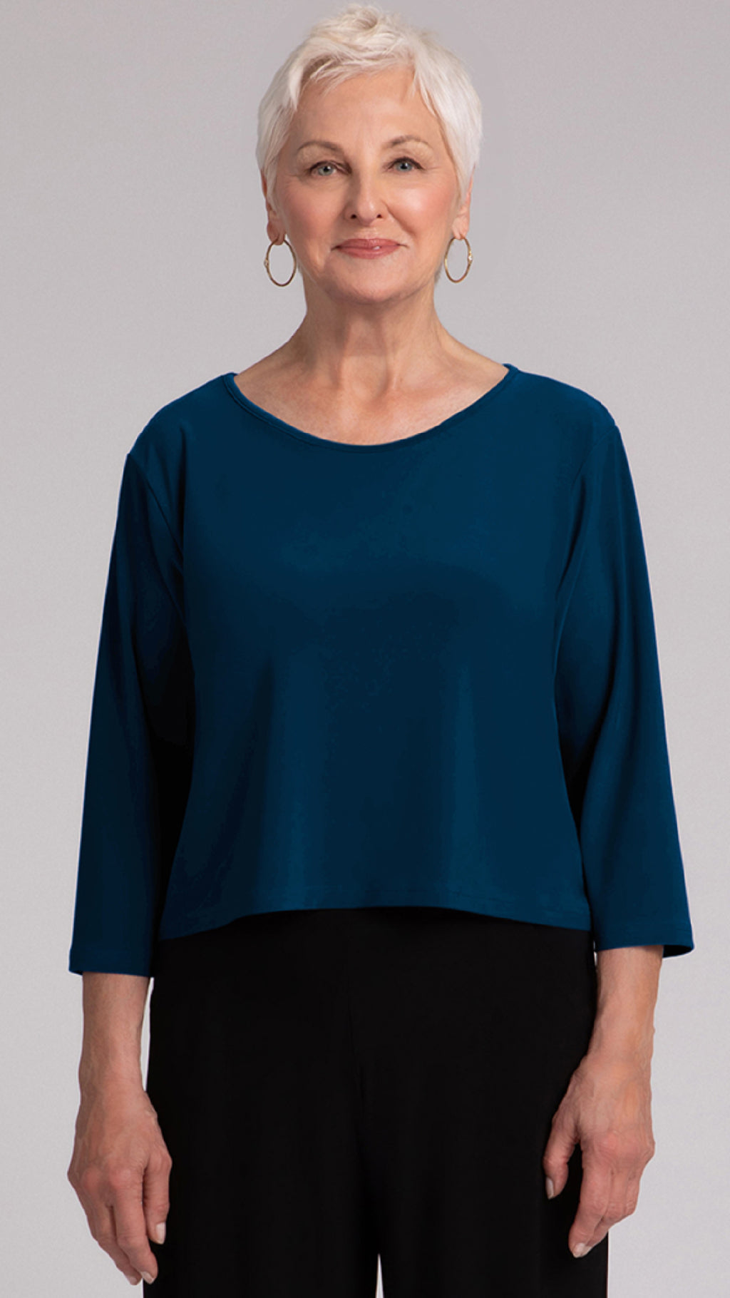 Go To Cropped T, 3/4 Sleeve-Solids (Sale)