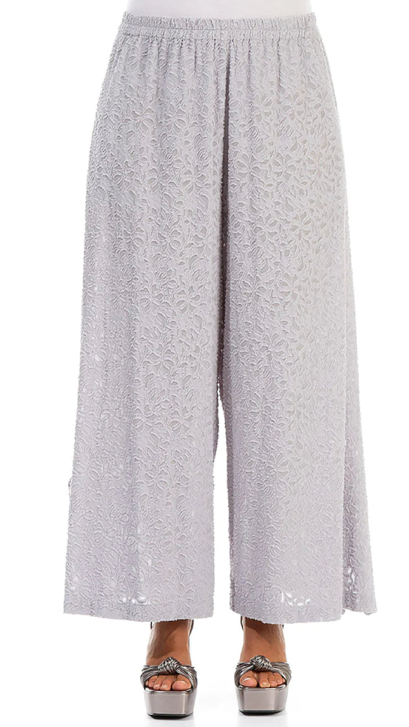 Slit Hem Floral Silk Trouser