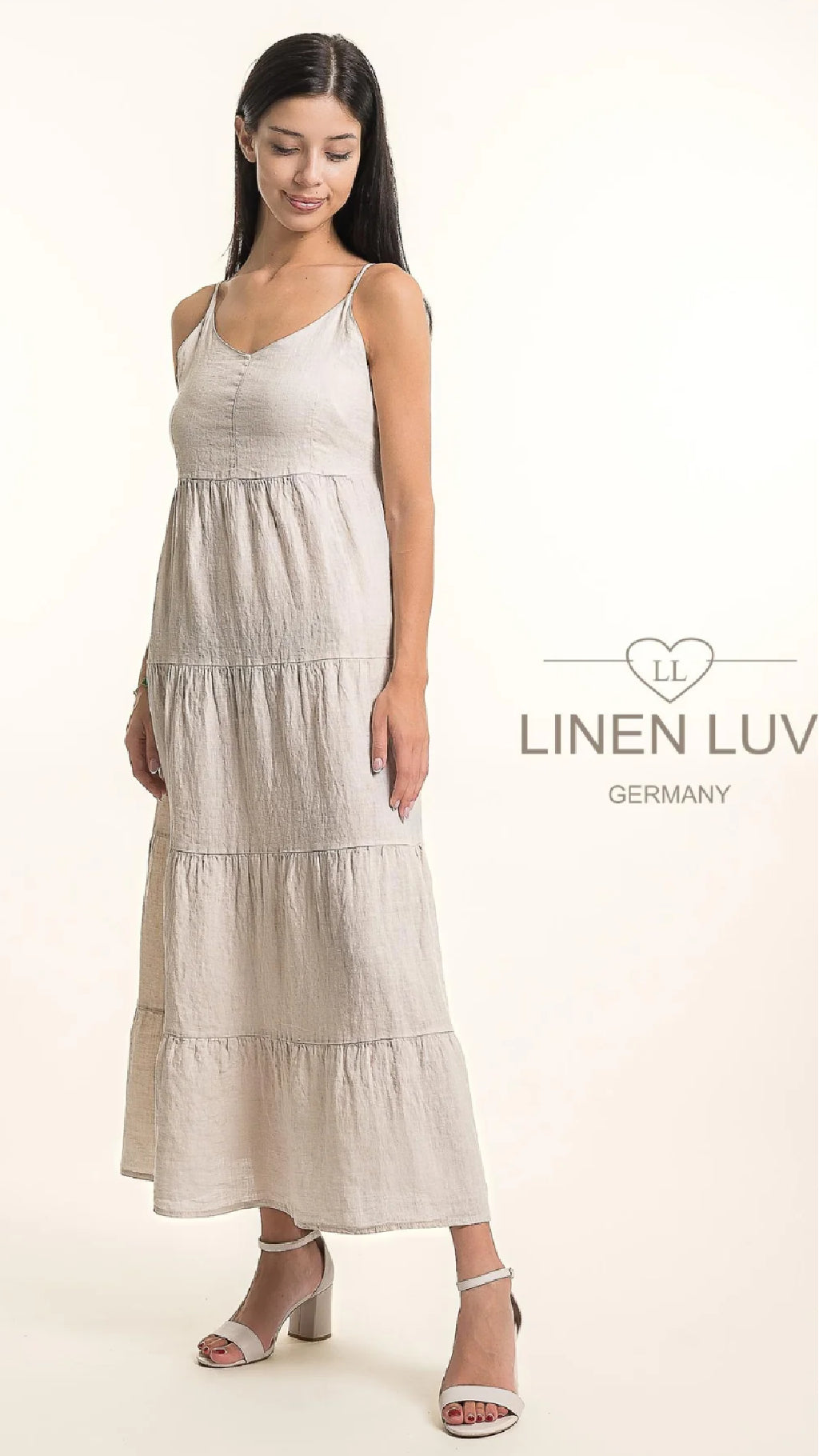 LINEN LUV Tiered Linen Dress