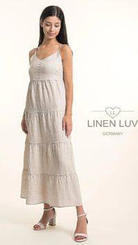 LINEN LUV Tiered Linen Dress