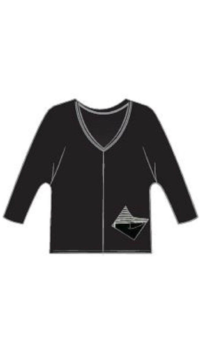 Revel Top Printed Pocket-Black/Cashew Plaid