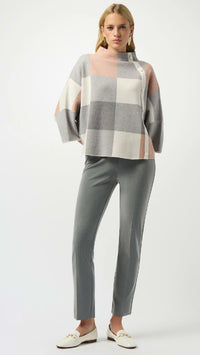 Joseph Ribkoff Plaid Jacquard Sweater Knit Top