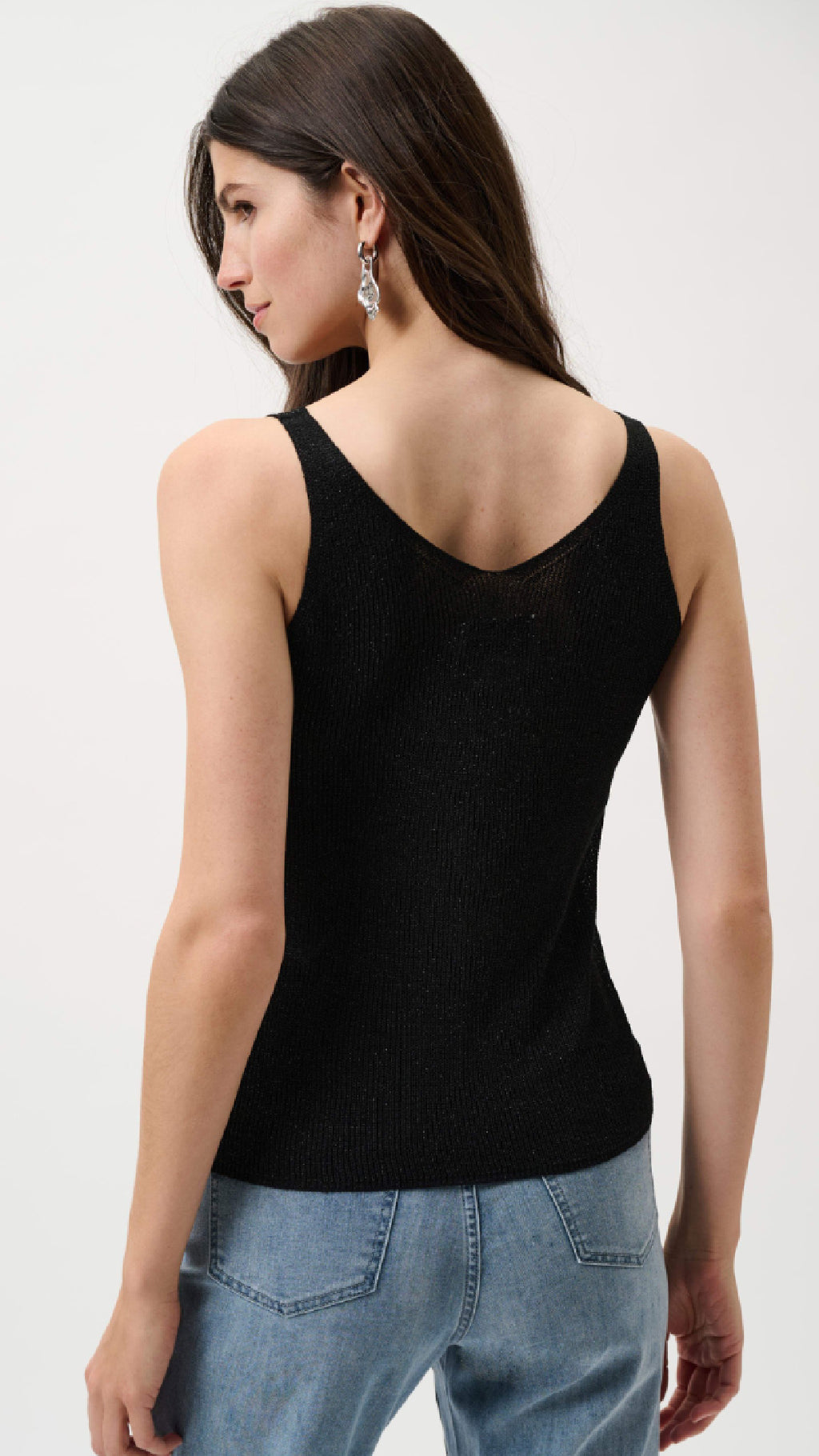 Joseph Ribkoff Metallic Knitted Camisole with Rhinestones