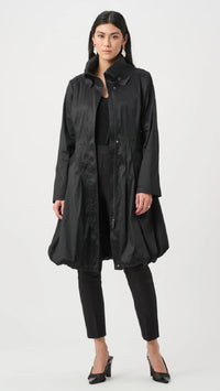 Joseph Ribkoff Stretch Taffeta Belted Fit & Flare Balloon Coat