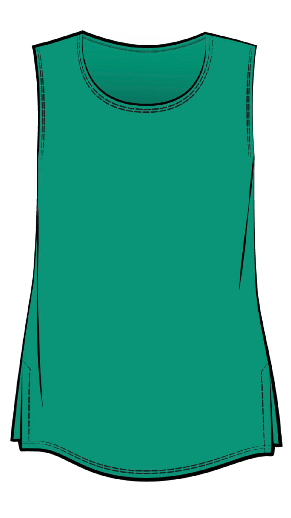 Sleeveless Go To Classic T, Relax-Solid Colors