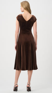 Joseph Ribkoff Velvet Fit & Flare Belted Dress