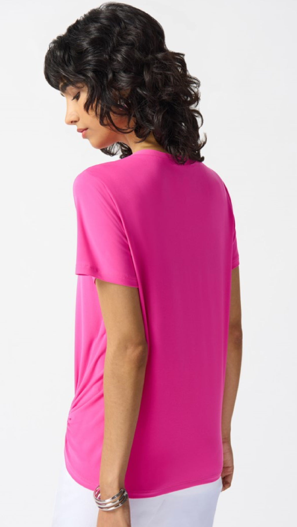 Silky Knit Front Drape Top