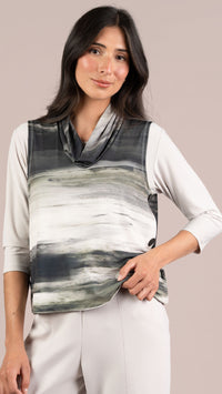Top It Up Smock-Green Brushstrokes