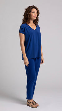 V-Neck Slit Sleeve Top