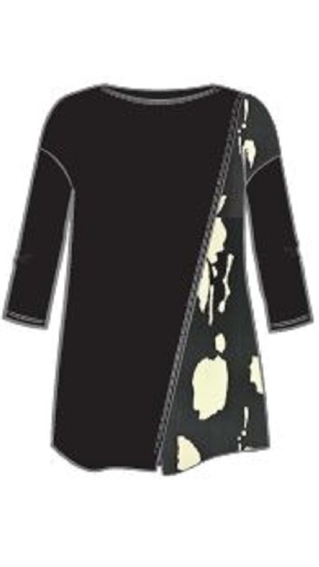 Kite Front Top-Block Print 3/4 Sleeve