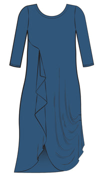 Drama Dress, 3/4 sleeve (Selected Colours on Sale)