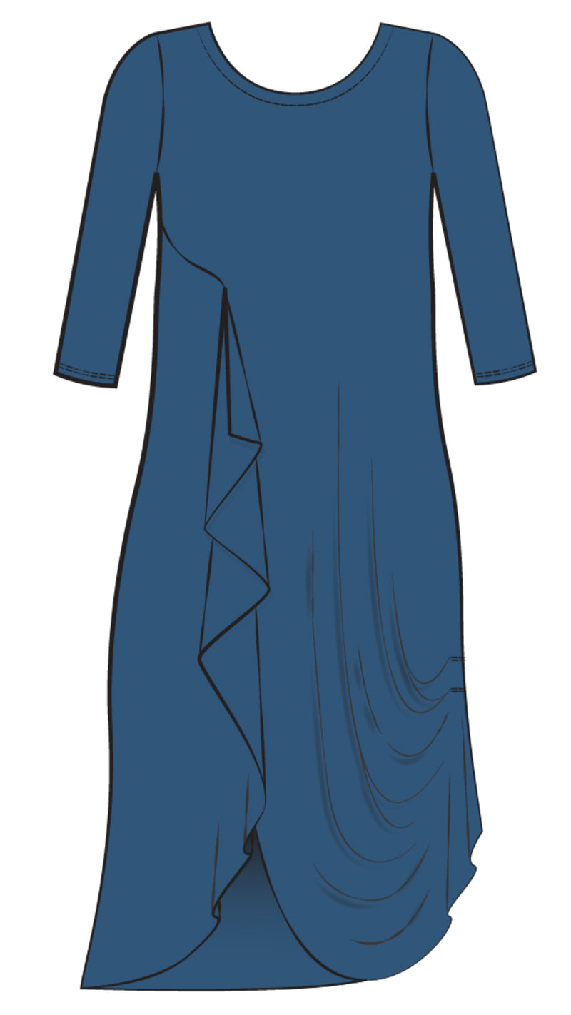 Drama Dress, 3/4 sleeve (Selected Colours on Sale)