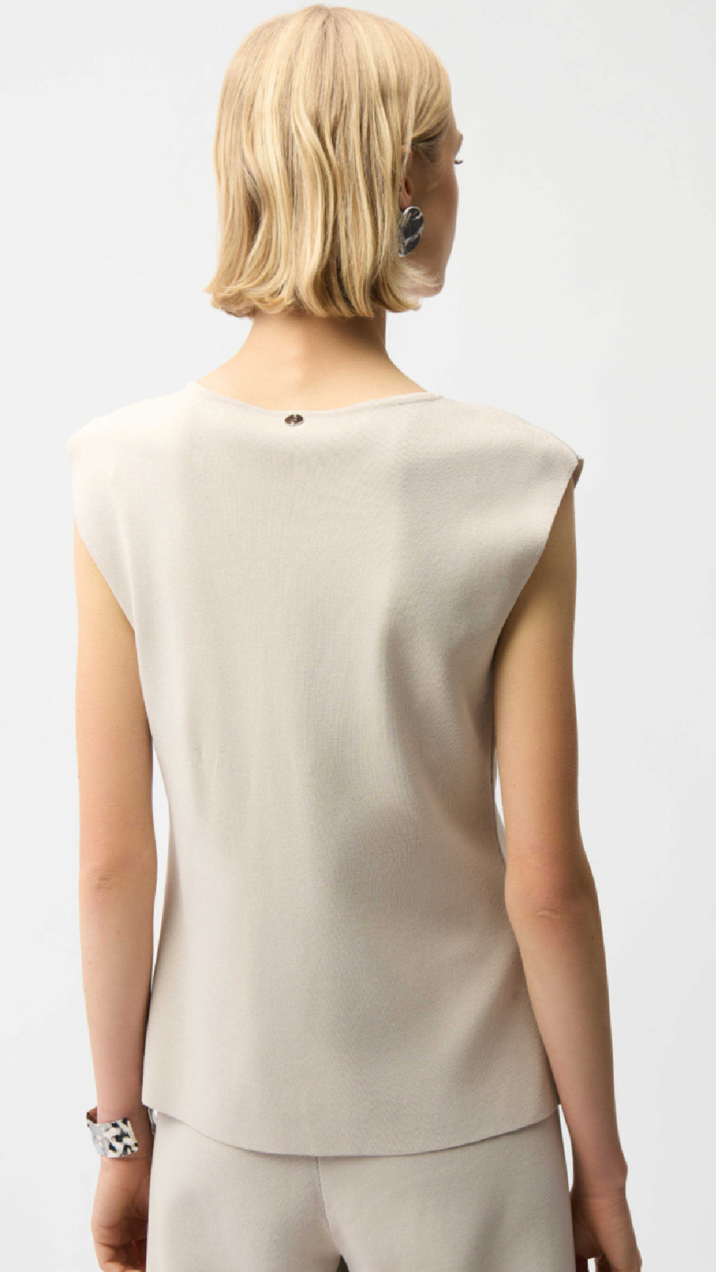 Joseph Ribkoff Viscose Blend Vest with Faux Welt Pockets, Culotte Pants