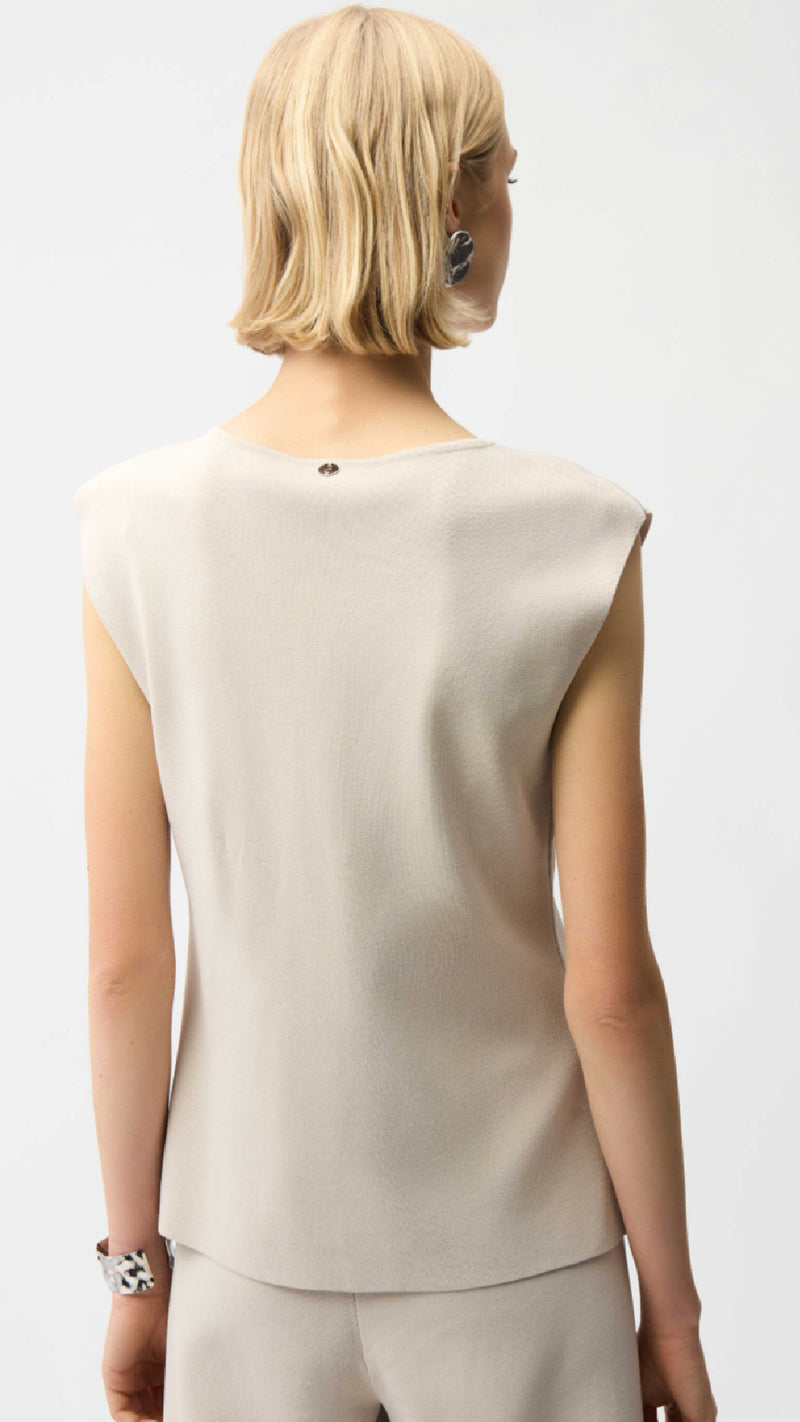 Joseph Ribkoff Viscose Blend Vest with Faux Welt Pockets, Culotte Pants