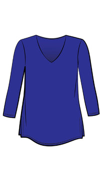 Go To Soft V-Neck Top, 3/4 Sleeves