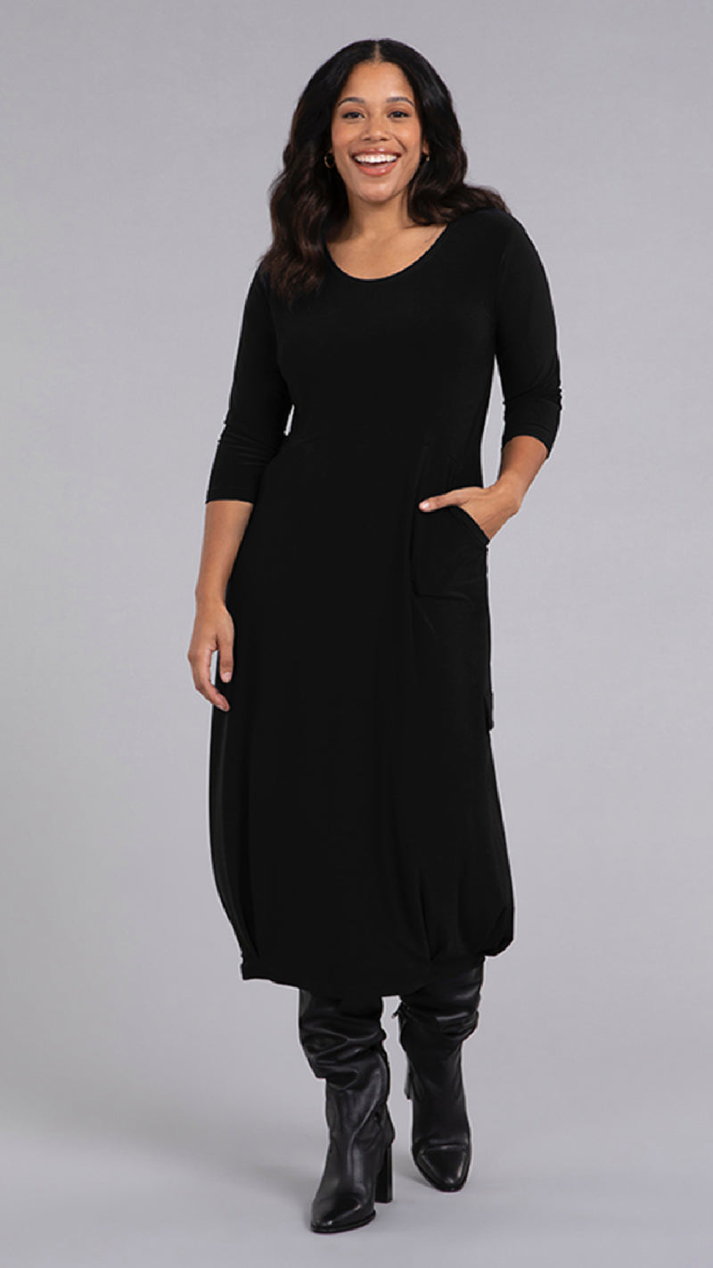 Pleat Hem Dress 3/4 Sleeve (selected colours on sale)
