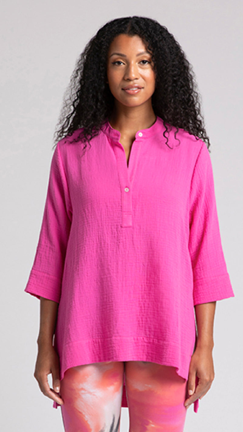 Cotton Gauze OverShirt, 3/4 Sleeve (selected colors  on sale)