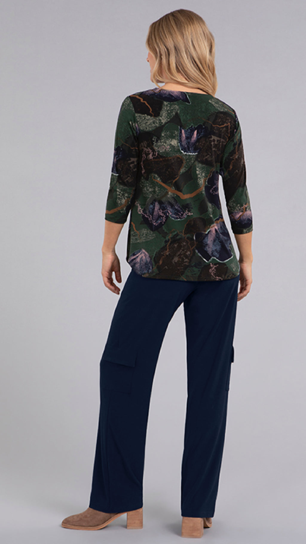 Go to Classic T-Relax, 3/4 Sleeve-Abstract Floral