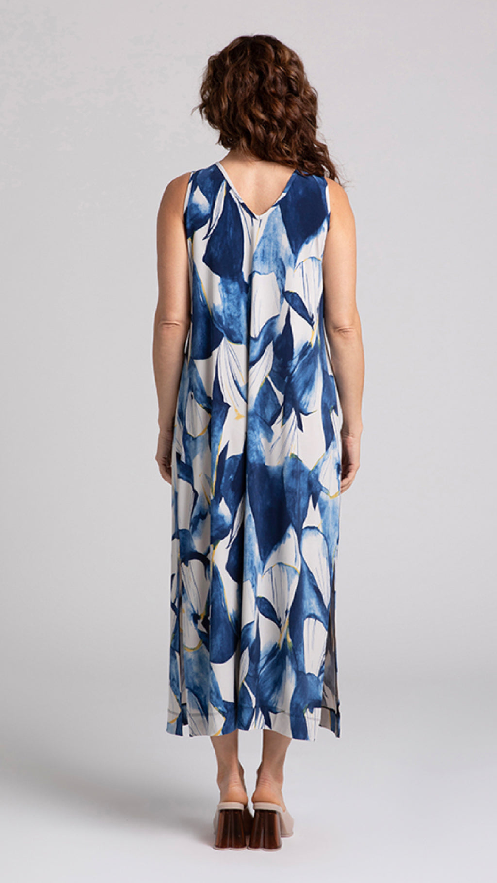 Reversible Slit Tank Dress-Watery Reflections