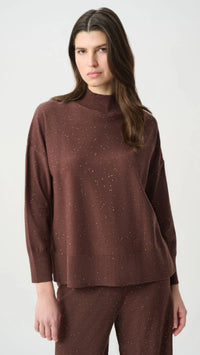 Joseph Ribkoff Sequin Mock-Neck Sweater and Drawstring Culottes