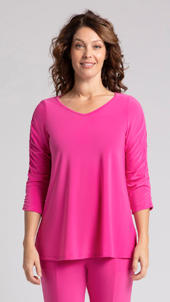 Revelry Top with Ruched Sleeve