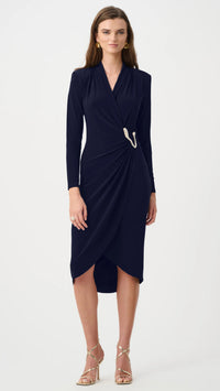 Joseph Ribkoff Silky Knit Sheath Wrap Dress