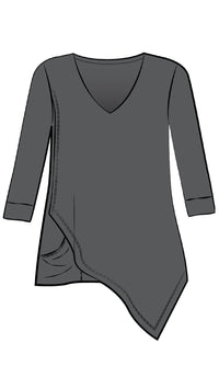 Suitable Secret Pocket Top, 3/4 Length Sleeves