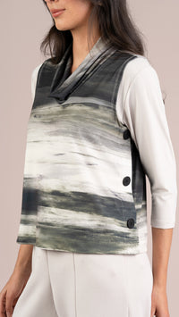 Top It Up Smock-Green Brushstrokes